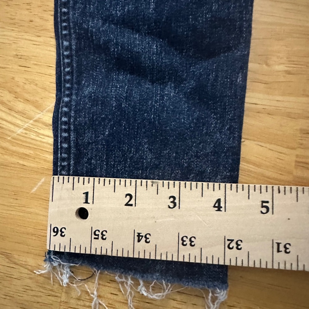 Hollister High Rise Jean Legging Dark Wash Raw Hem Skinny Jeans Size 7R W28 L28 - Picture 10 of 11